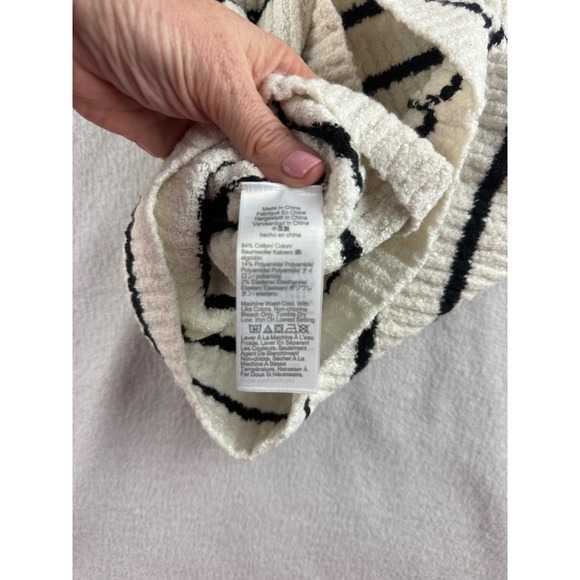 Madewell Women's Sweater Vest Extra‎ Extra Small Cream Black Striped Knit - Picture 6 of 6